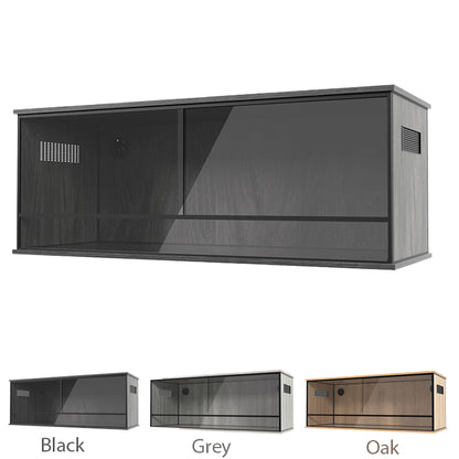 ProRep 4 x 1.5 x 1.5 ft Reptile Vivarium with Glass Doors & Vents – Oak, Grey or Black	