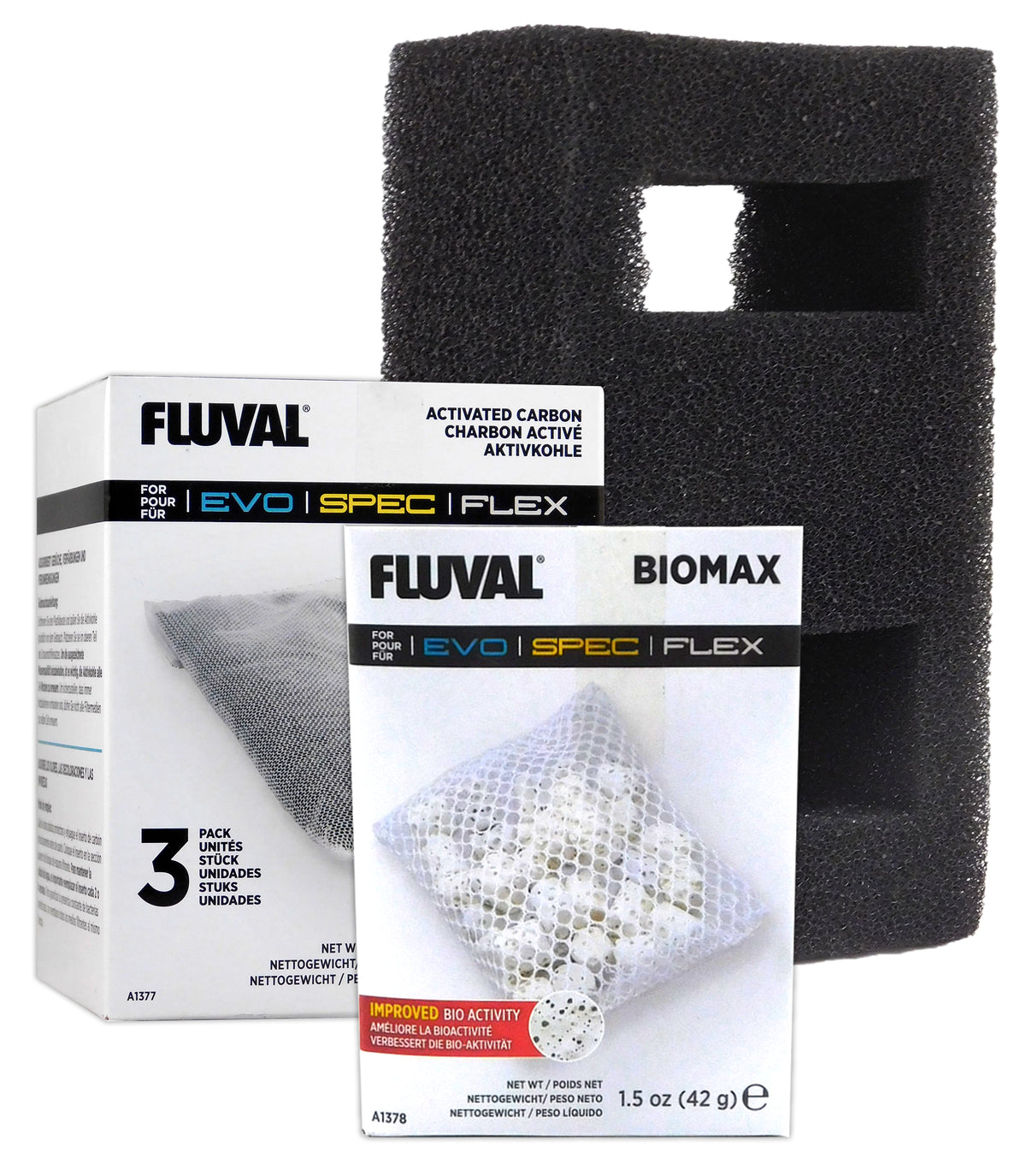 Fluval Flex 57 Filter Media Set Carbon, Foam & Ceramic  