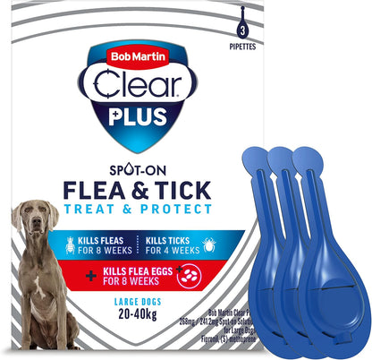 Dog Flea Spot On Bob Martin Clear Plus Kills Fleas Ticks Cat Dog Flea Treatment