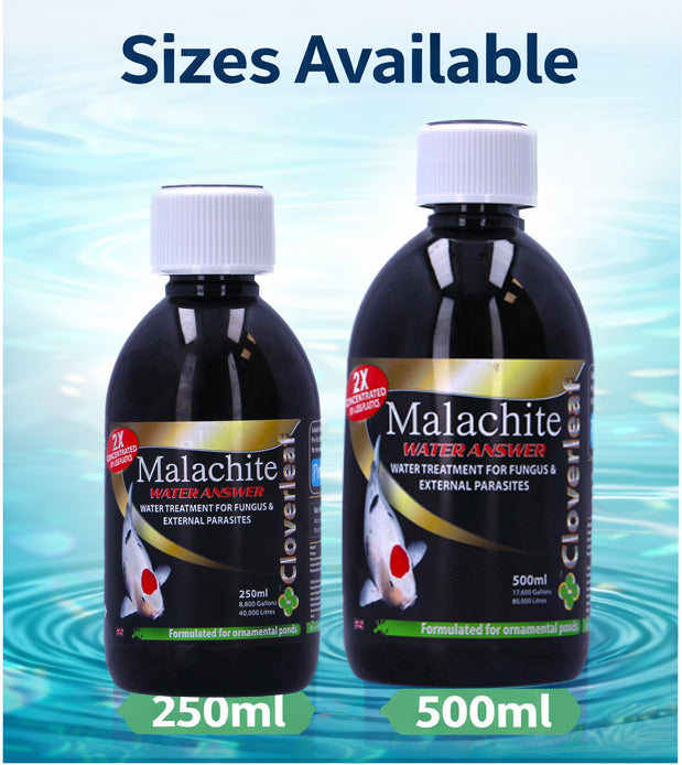 Cloverleaf Malachite Water Answer Double Strength Koi Treatment 250ml & 500ml