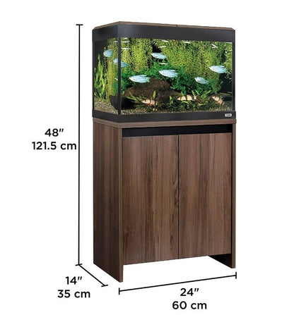 Roma 90 Walnut Aquarium & Cabinet, Bluetooth LED Lighting