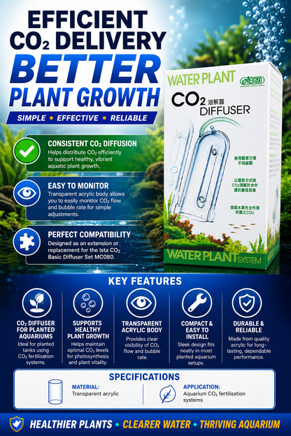 Ista CO2 Diffuser Acrylic Replacement for MC080 Planted Aquarium
