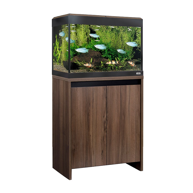 Roma 90 Walnut Aquarium & Cabinet, Bluetooth LED Lighting