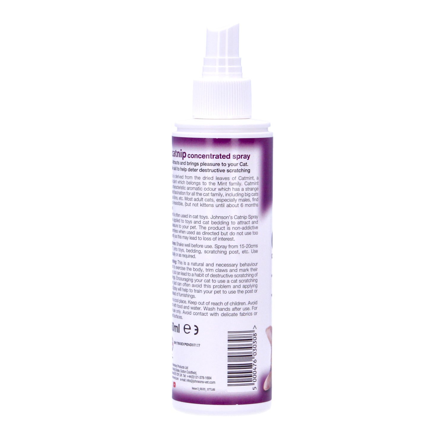 Johnson's Concentrated Catnip Spray Cat Kitten Cat Nip 150ml