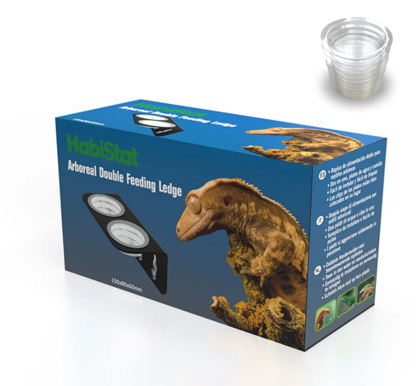 HabiStat Single Double Arboreal Gecko Feeding Ledges With Feeding Dishes