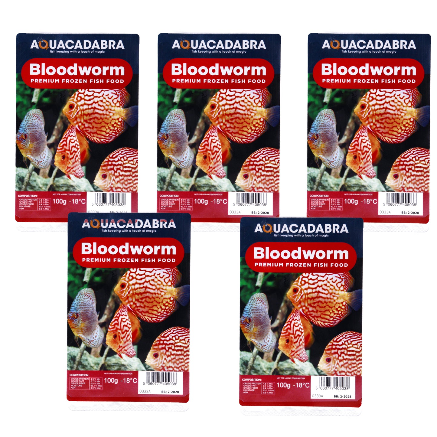 Aquacadabra Premium Frozen Bloodworm Aquarium Fish Food Multi Packs