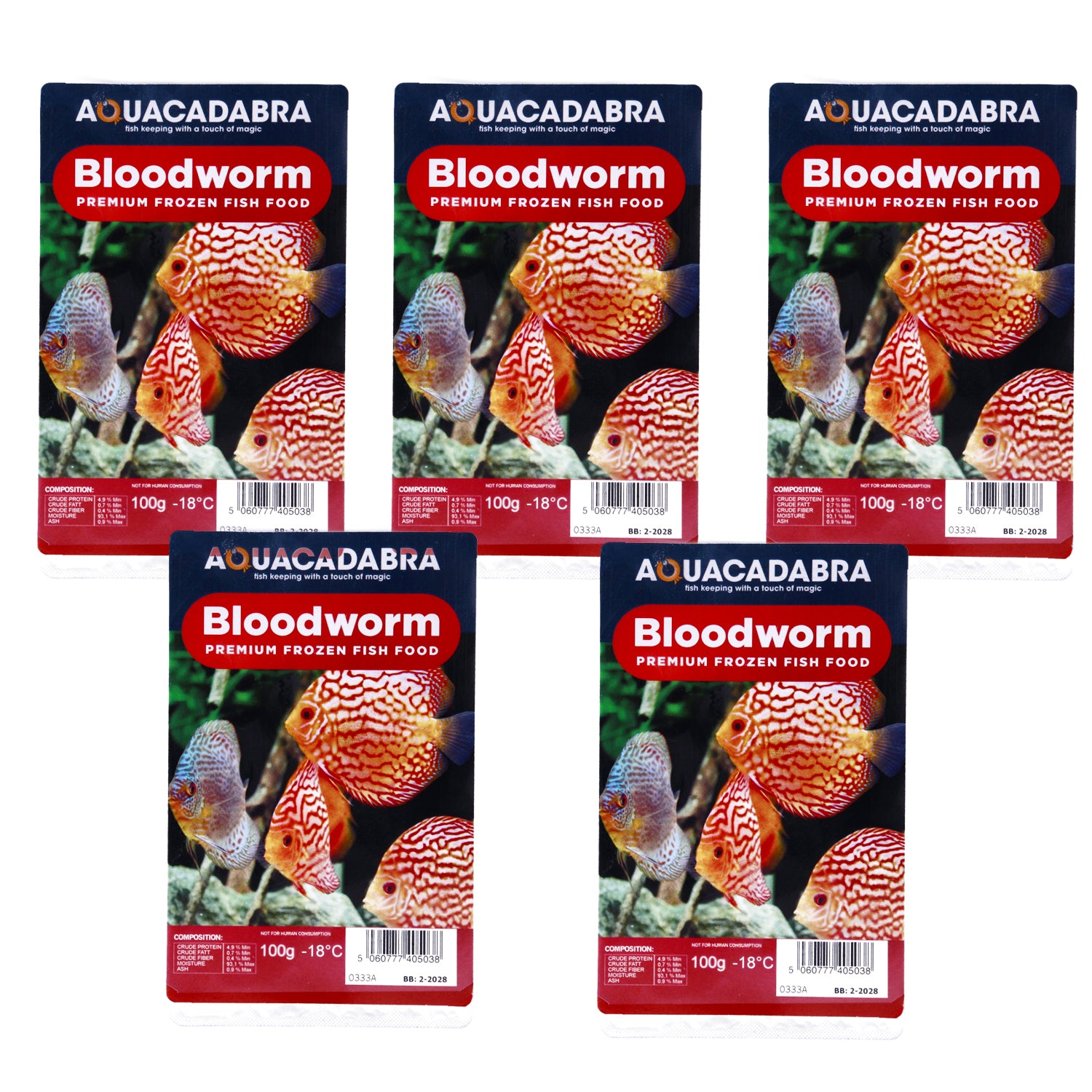 Aquacadabra Premium Frozen Bloodworm Aquarium Fish Food Multi Packs