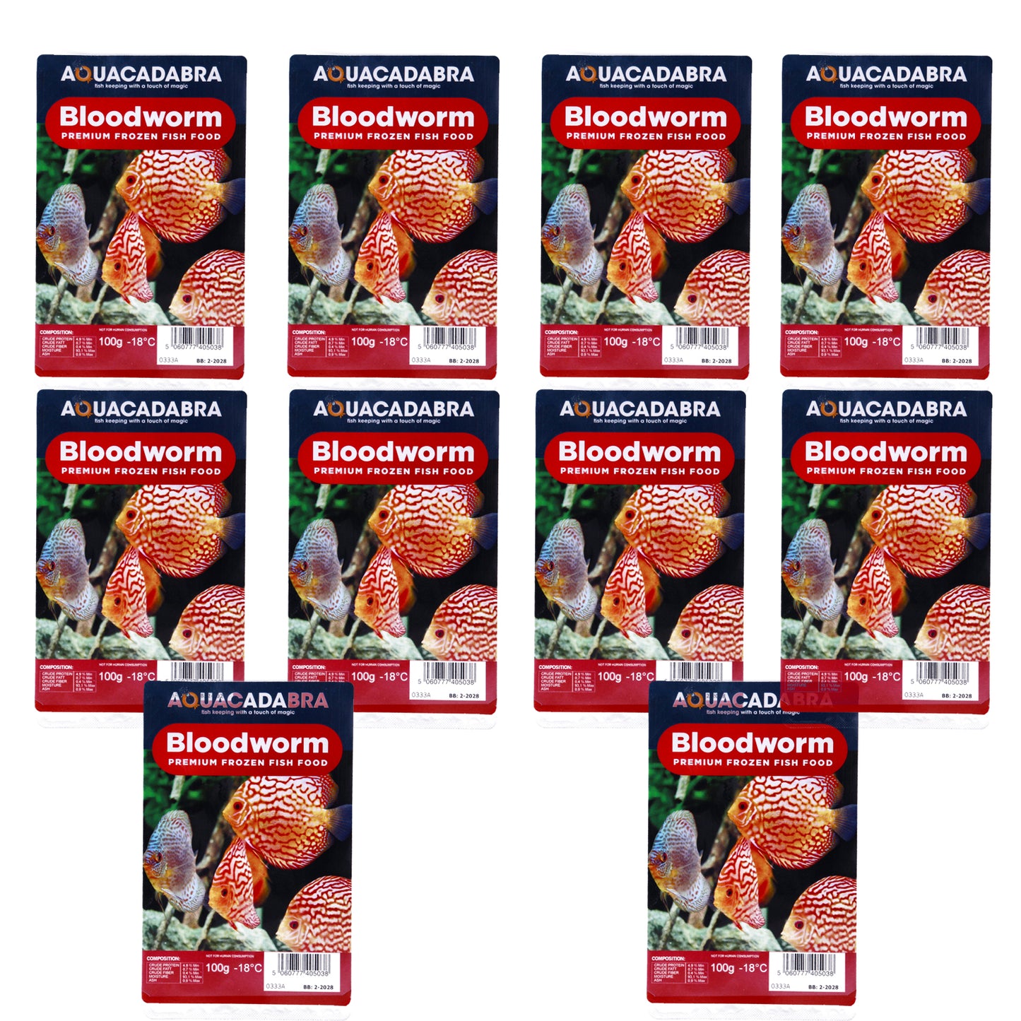 Aquacadabra Premium Frozen Bloodworm Aquarium Fish Food Multi Packs