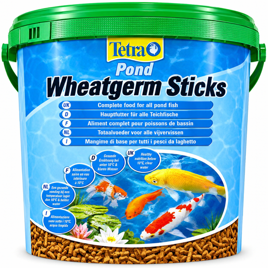 Tetra Pond Wheatgerm Sticks 10L Koi Goldfish Cold Water Winter Fish Food