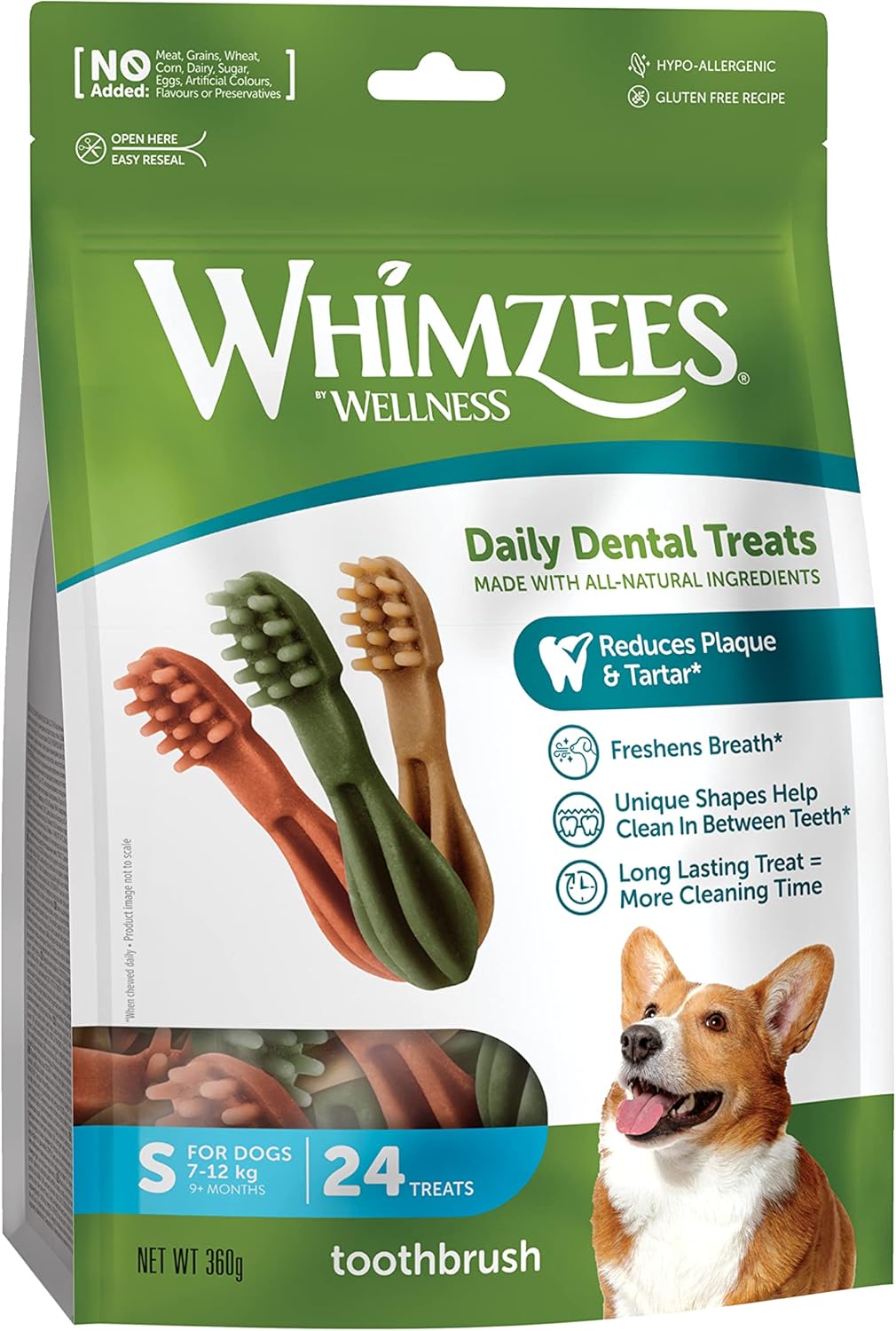 Whimzees Natural Daily Dog Dental Care Chews Treats – Multi Shapes & Sizes 