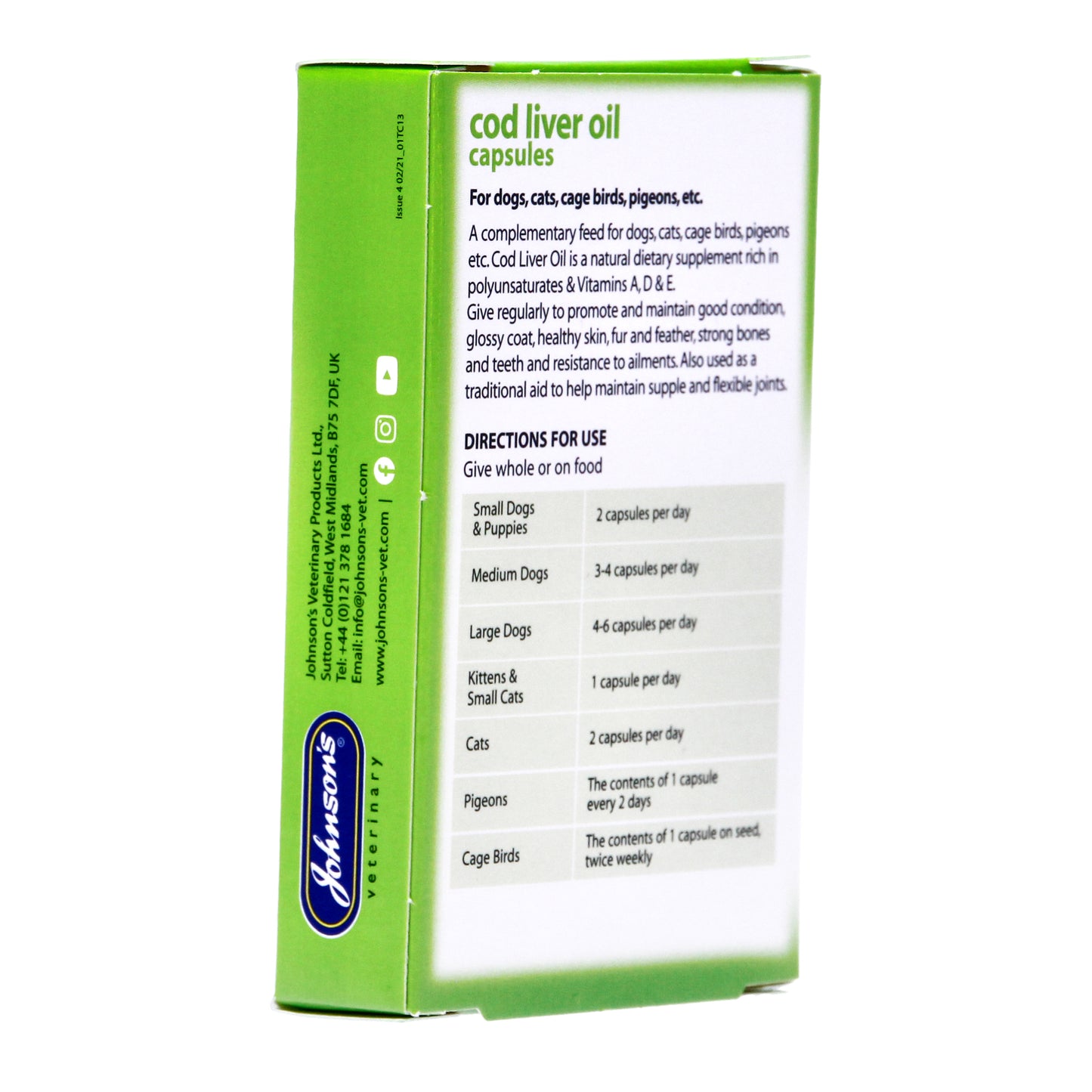 Johnsons Cat and Dog Cod Liver Oil Capsules