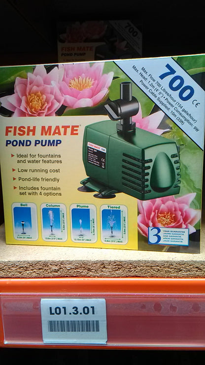Fish Mate 700 Fountain Pump Koi Fish Garden Pond Flow Waterfall Feature Filter