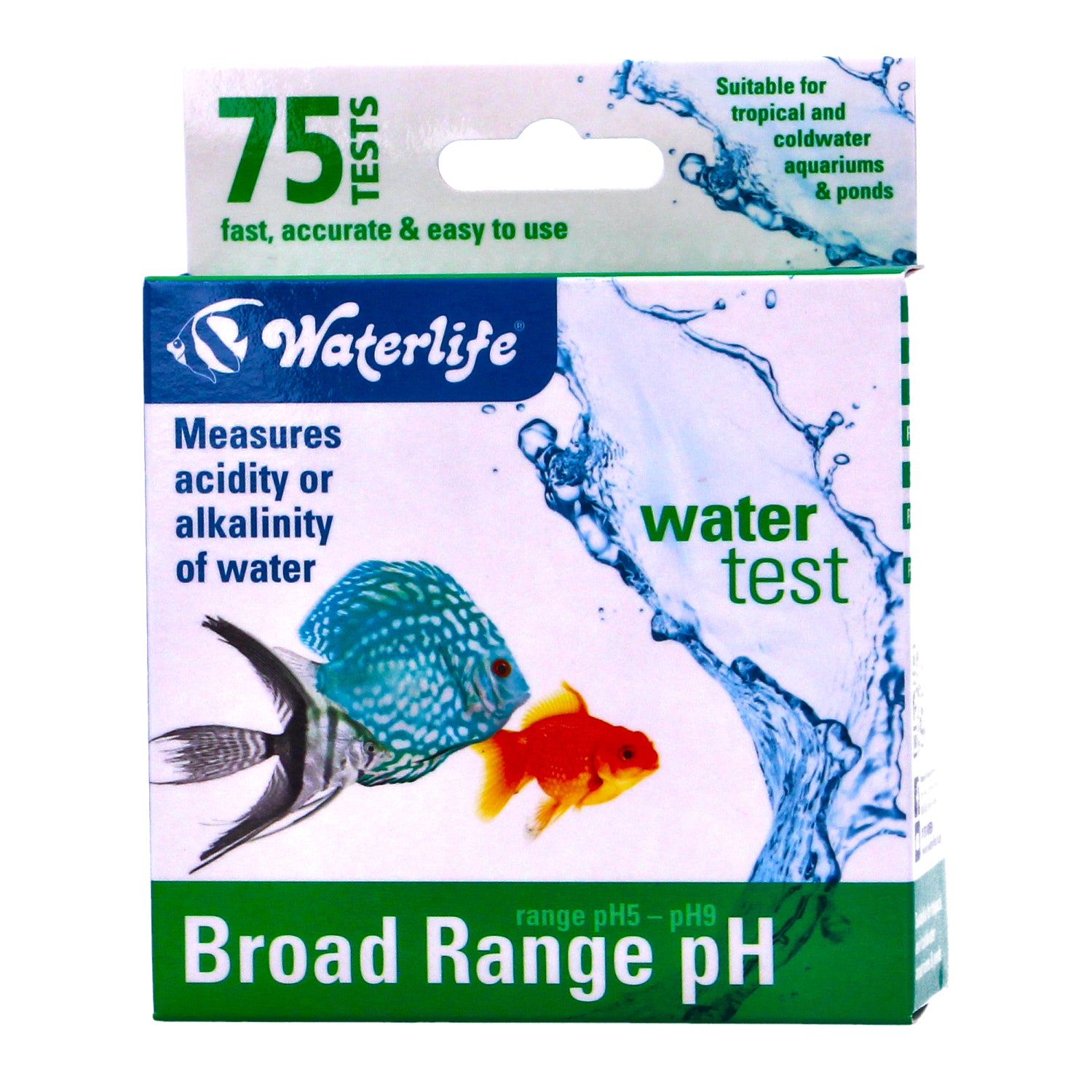 Waterlife pH Broad range Test Kit (75 tests) 