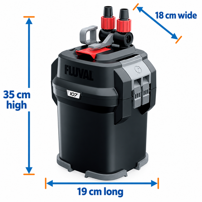 Fluval 107 Canister Filter - Quiet, Powerful, Efficient