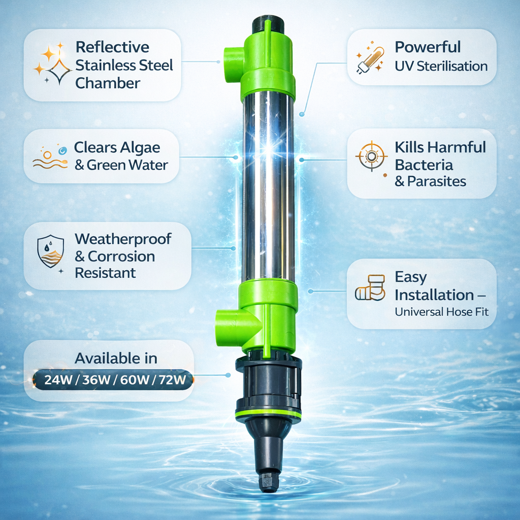 Cloverleaf Clear-Glow Stainless Steel UV Clarifiers