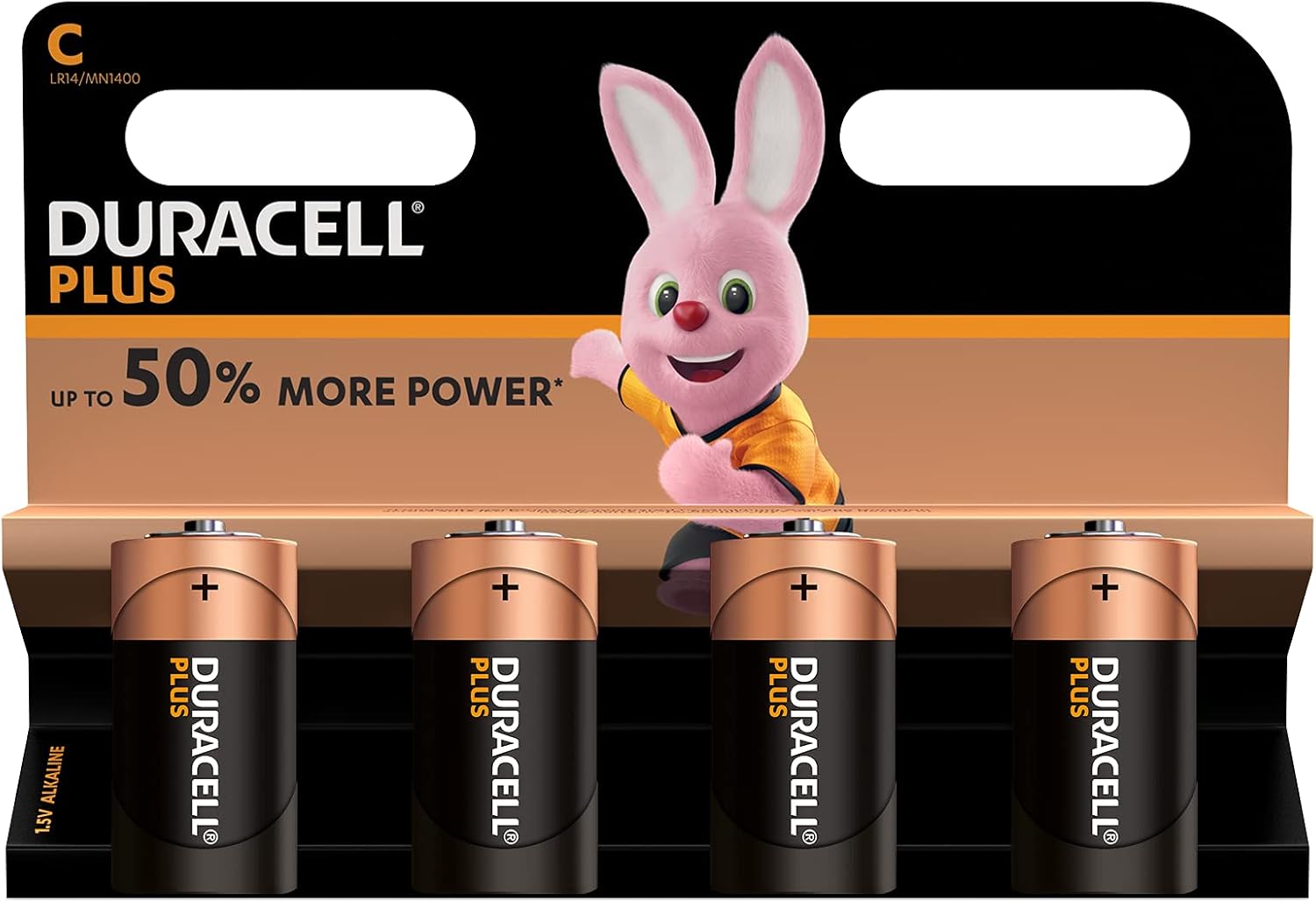 Duracell Plus Pack of 4 C4 Batteries 