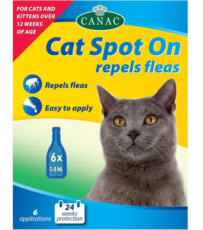 Canac Cat Spot On Flea Treatment - 6 pipettes