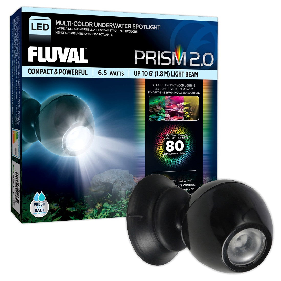 Fluval Prism 2.0 LED Spotlight Underwater Colour Change 6.5W Aquarium Fish Tank