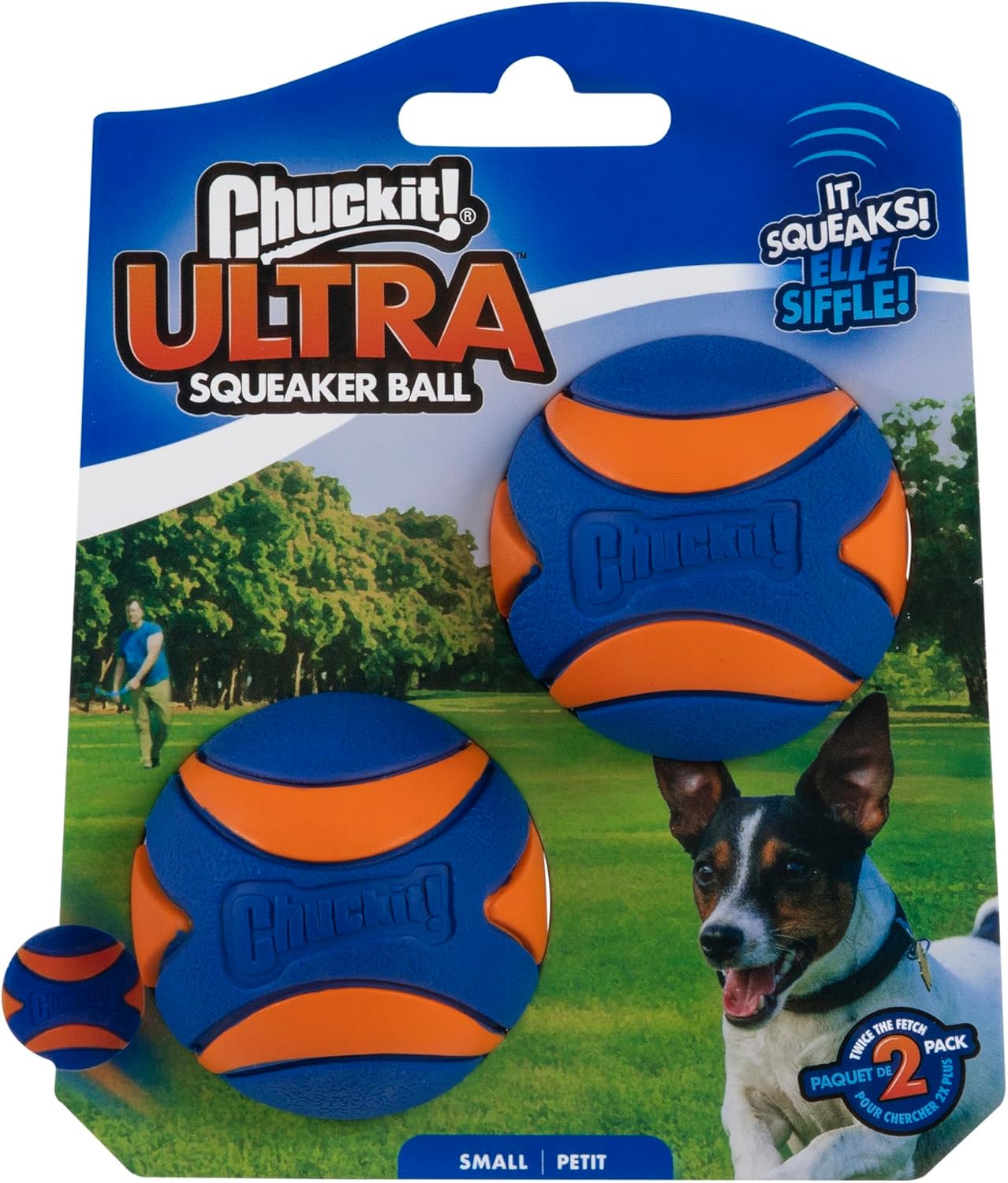 Dog Play Fetch Toy Ball Chuckit! Ultra Squeaker Dog Toy Fetch Ball 2 Pack