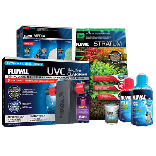 Fluval New Tank Bundle: UVC, Substrate, Cycle & AquaPlus