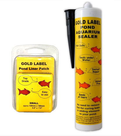 Gold Label Pond Liner Repair Kit Large Patch Sealant Black Clear