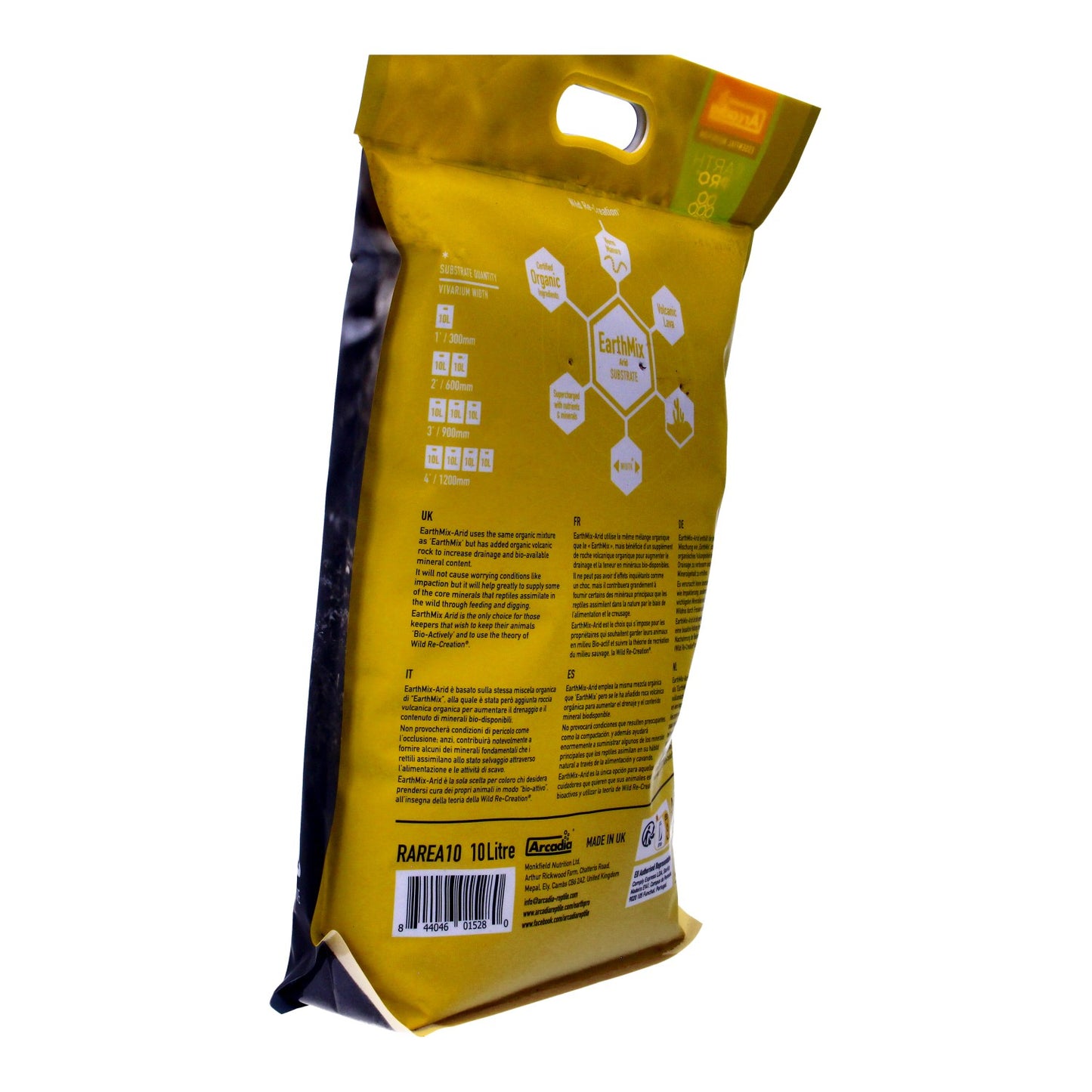 Arcadia EarthMix Arid Substrate 10L – Organic Reptile Soil Repackaged