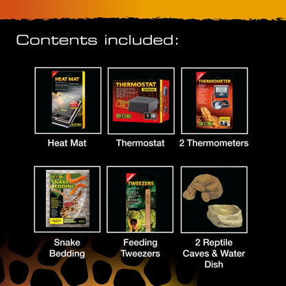 Exo Terra Juvenile Snake Accessory Starter Kit with Heating & Habitat Essentials