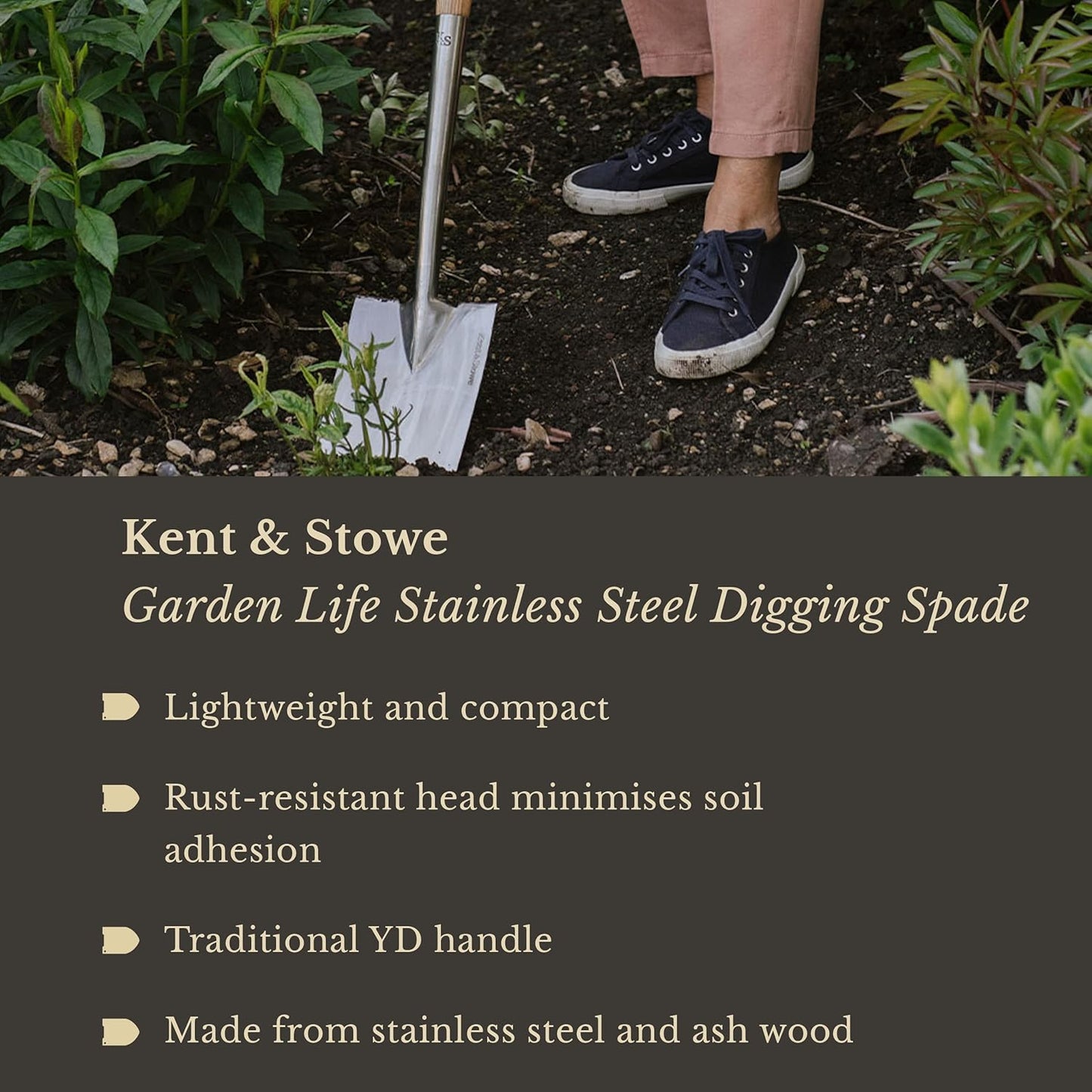 Kent & Stowe Stainless Steel Garden Life Digging Spade