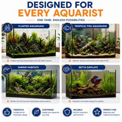 Aquael 25L Glass Aquarium Fish Tank - 41x25x25cm