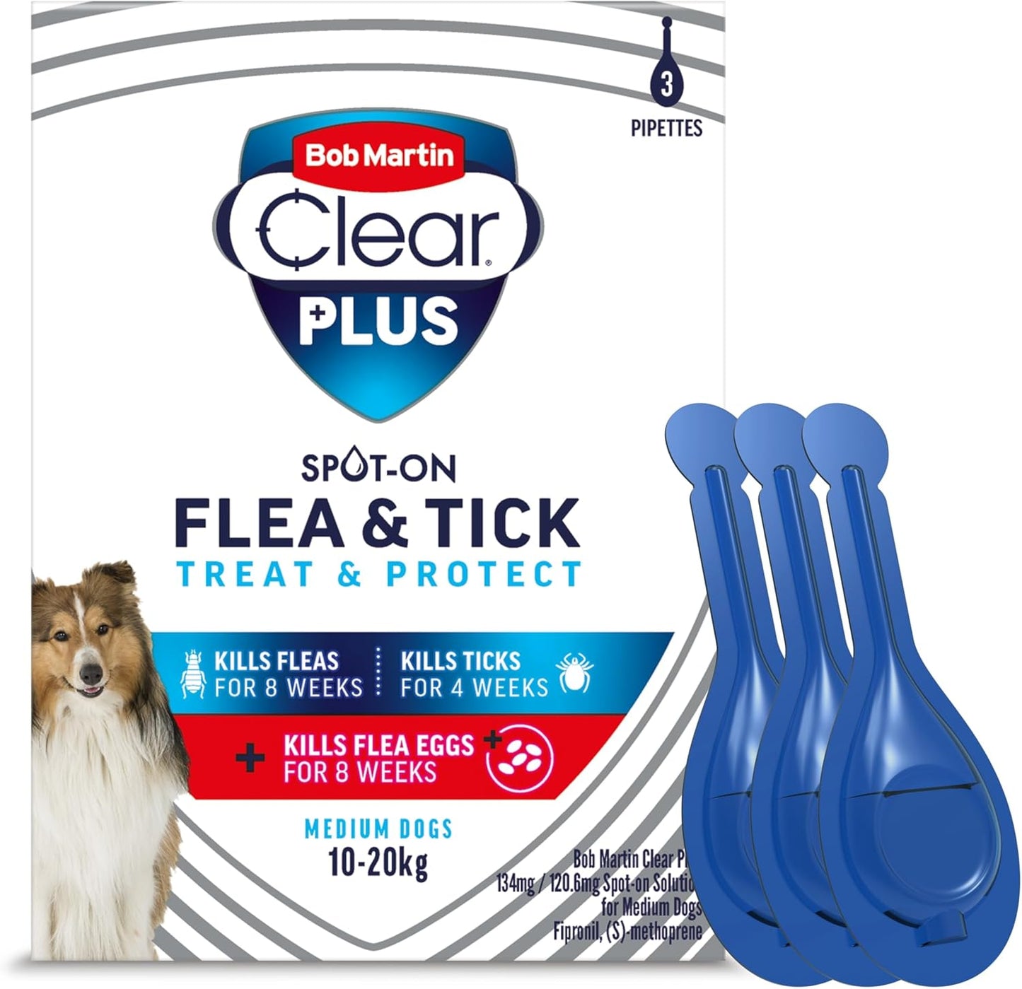 Dog Flea Spot On Bob Martin Clear Plus Kills Fleas Ticks Cat Dog Flea Treatment
