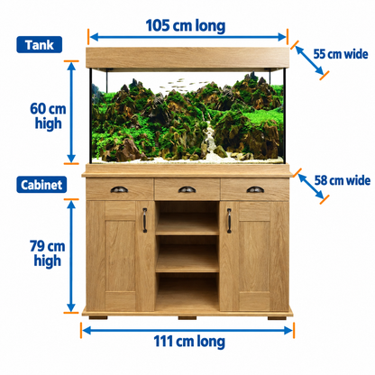 Fluval Shaker 345L Aquarium & Cabinet - Oak