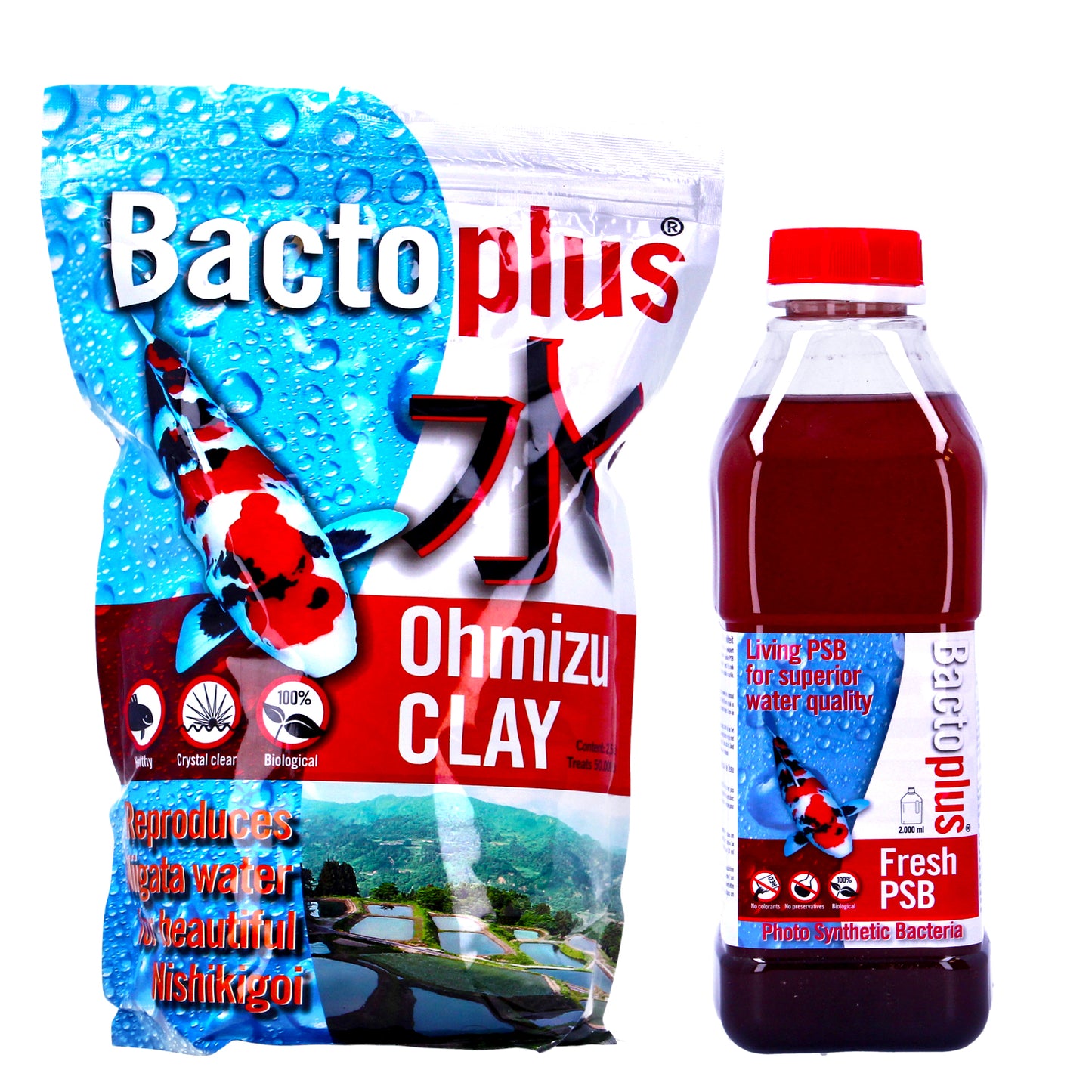 Colombo BactoPlus Fresh PSB 2L, 500ml Spray & Ohmizu 2.5L Pond Water Treatment