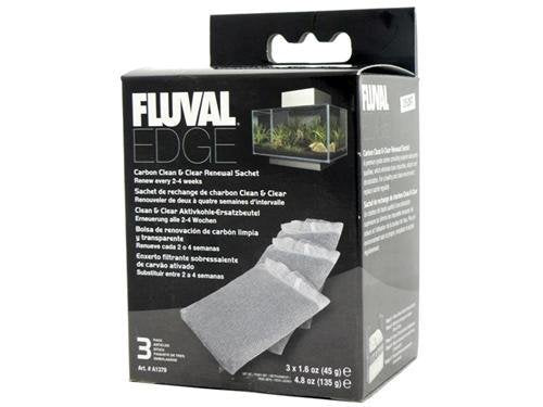 Fluval Edge Carbon Filter Media Replacement Sachets Aquarium Fish Tank x4