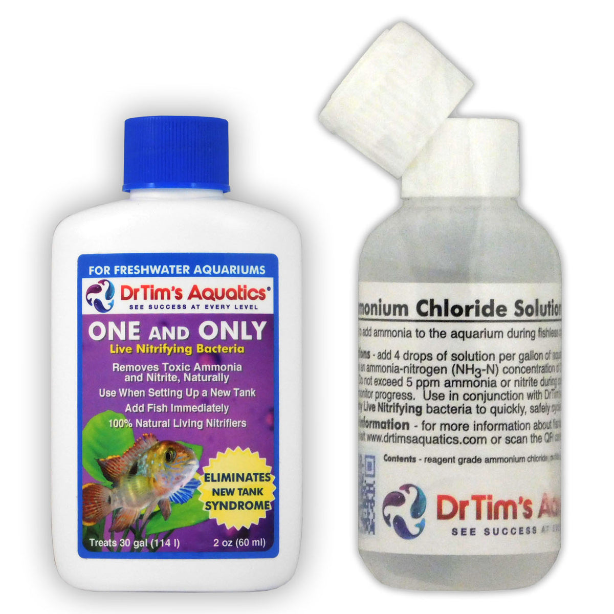 Dr Tim's One & Only Aquarium Cycling Kit Live Bacteria & Ammonium Chloride