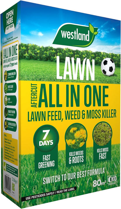 Aftercut All in One Lawn Feed, Weed & Moss Killer