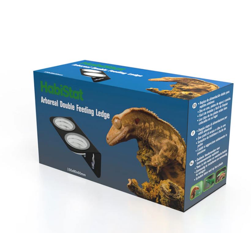 HabiStat Single Double Arboreal Gecko Feeding Ledges With Feeding Dishes