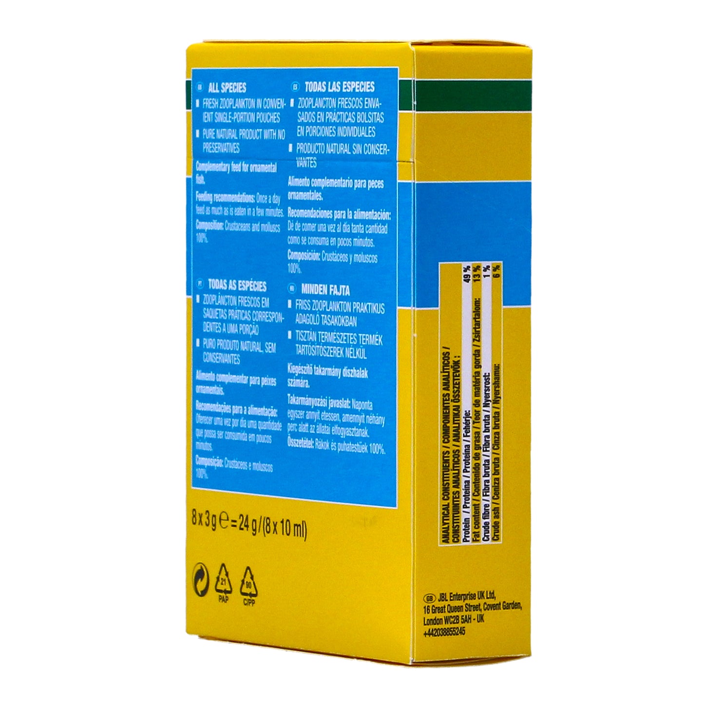 JBL PRONOVO PLANKTON Zooplankton Sinking Fish Food – 8x10ml