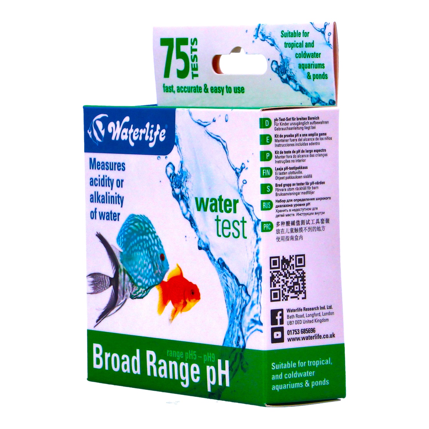 Waterlife pH Broad range Test Kit (75 tests) 