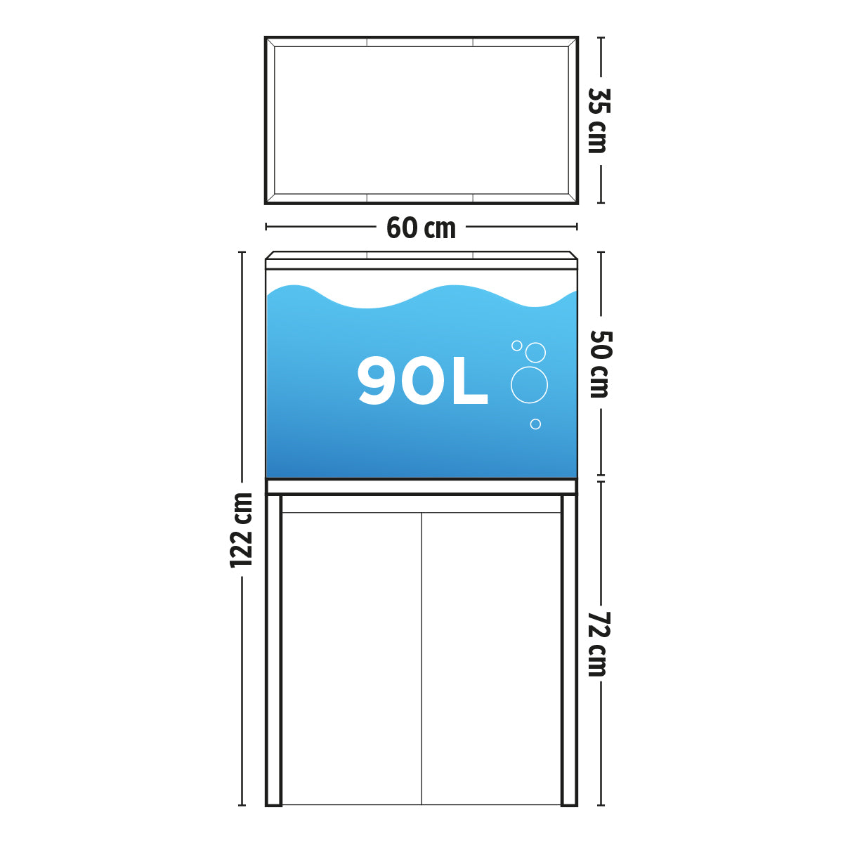 Fluval Roma Walnut 90 Aquarium with Black Cabinet