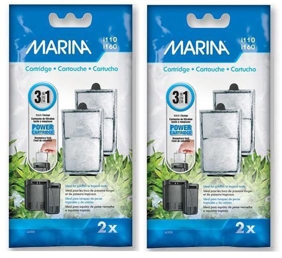 Marina i110 i160 Internal Aquarium Filter Replacement Cartridges 4 Pack