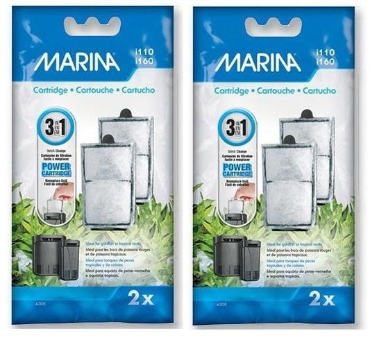 Marina i110 i160 Internal Aquarium Filter Replacement Cartridges 4 Pack