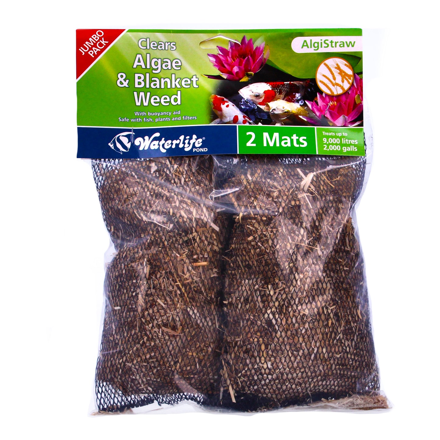 Waterlife Pond Clears Algae Blanket Weed 2 Mats Algi Straw