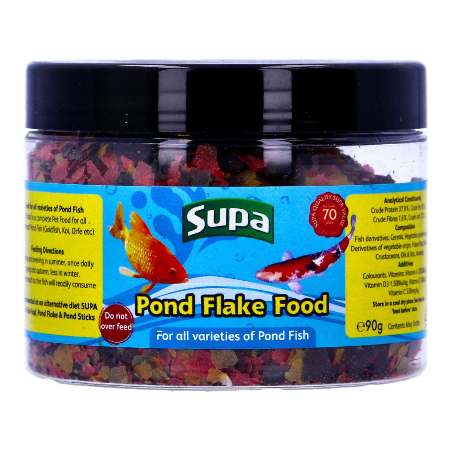 Supa 90g Premium Pond Flakes Koi Carp Goldfish Fish Food