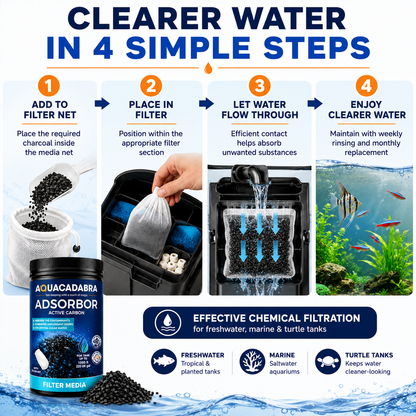 Aquacadabra Activated Carbon Charcoal Aquarium Filter Media Freshwater Marine