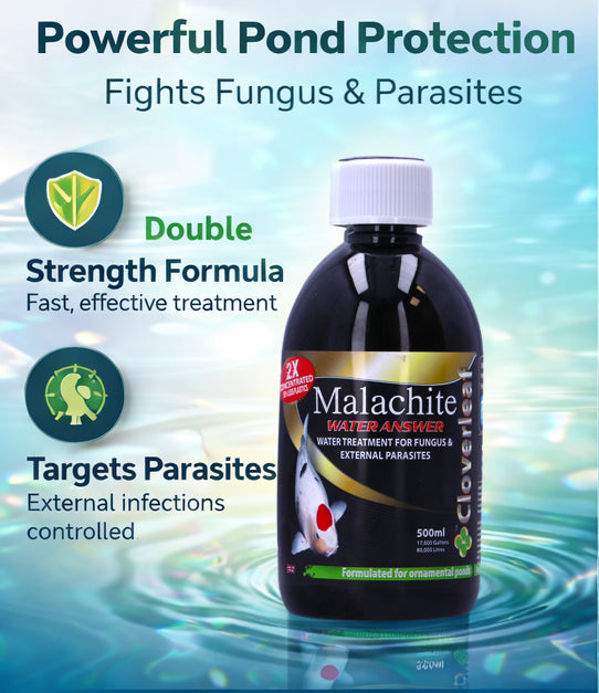 Cloverleaf Malachite Water Answer Double Strength Koi Treatment 250ml & 500ml