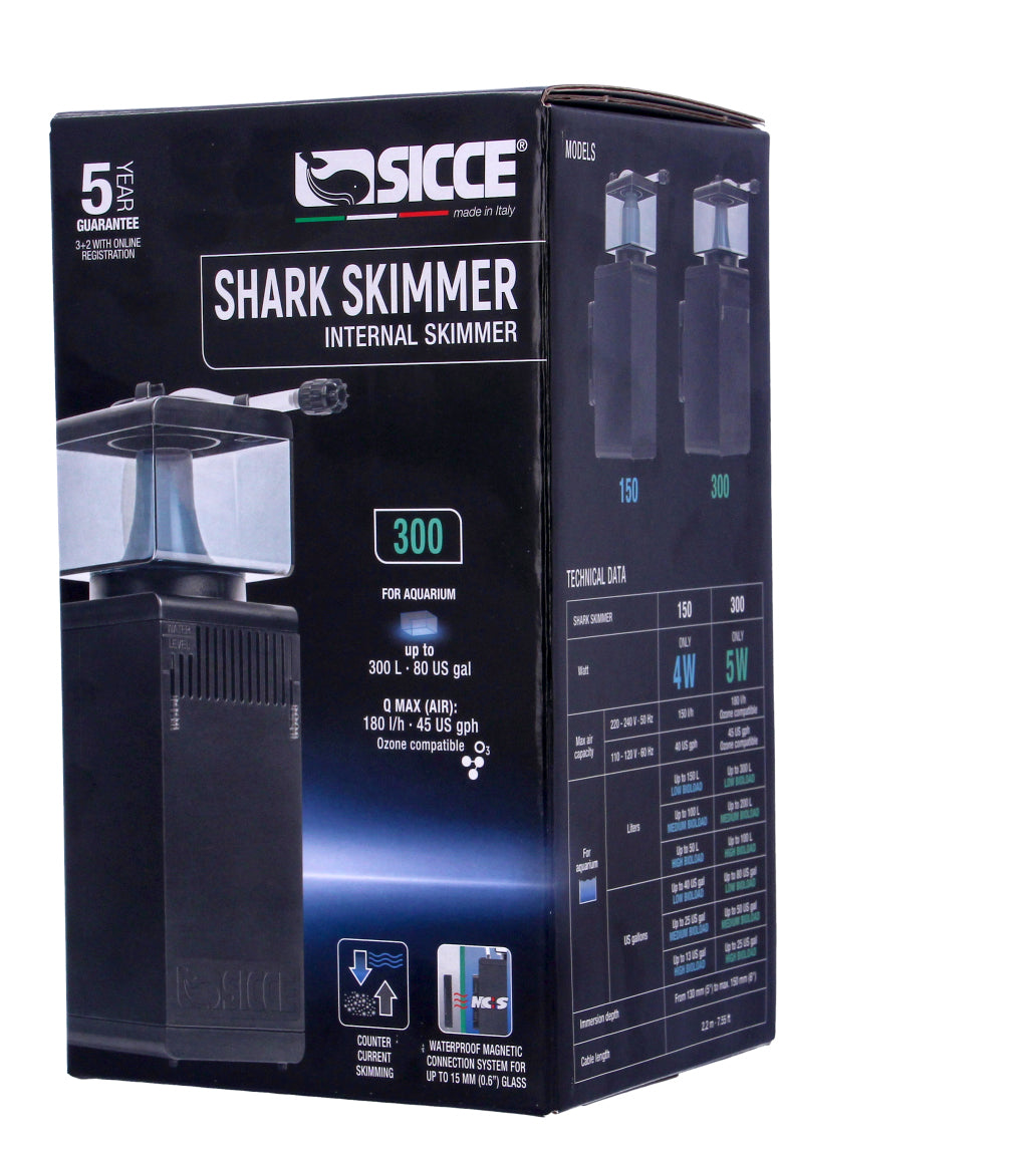 Compact Aquarium Fish Tank Sicce Shark Ultra Quiet Internal Protein Skimmer 150