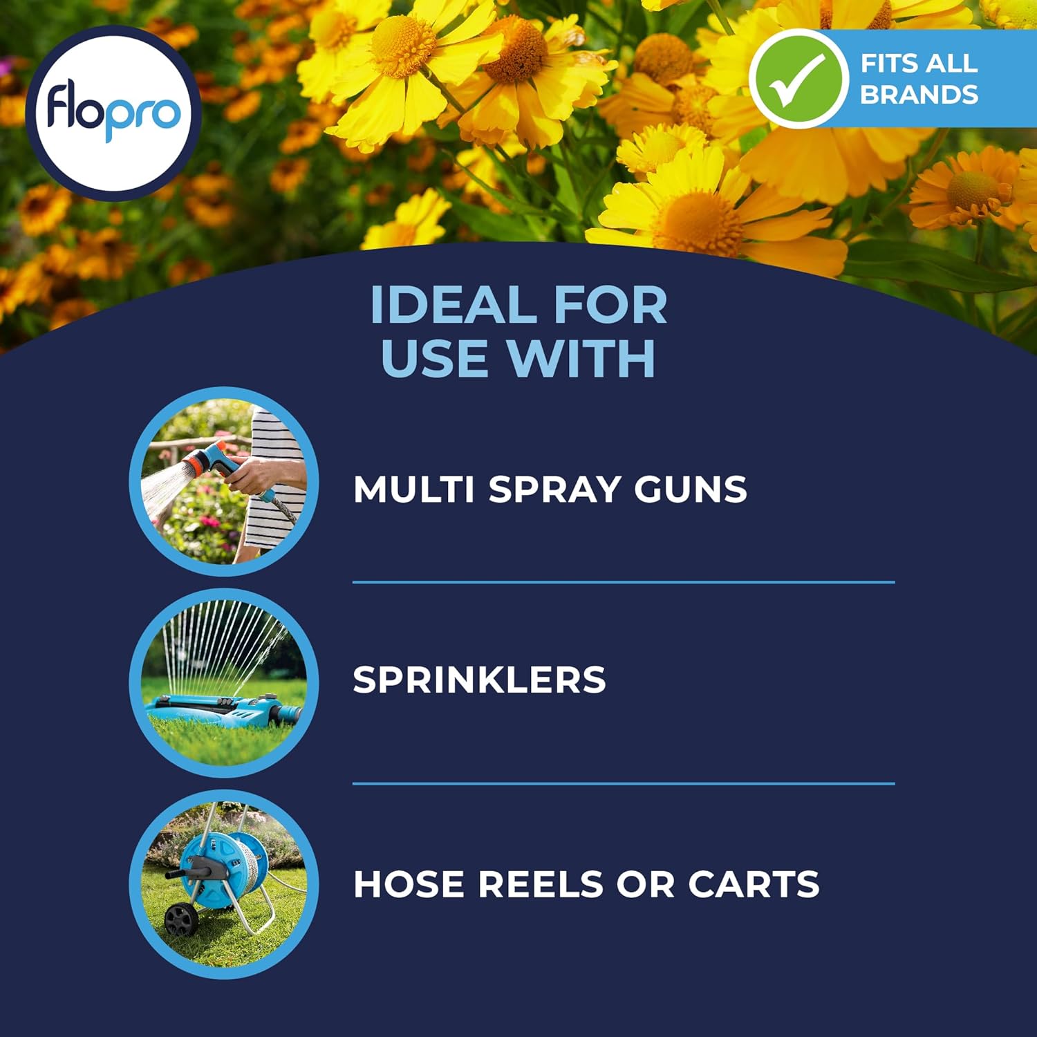 Flopro Everyday Weather Proof 15m/30m/45m Garden Watering Flexibe Hose