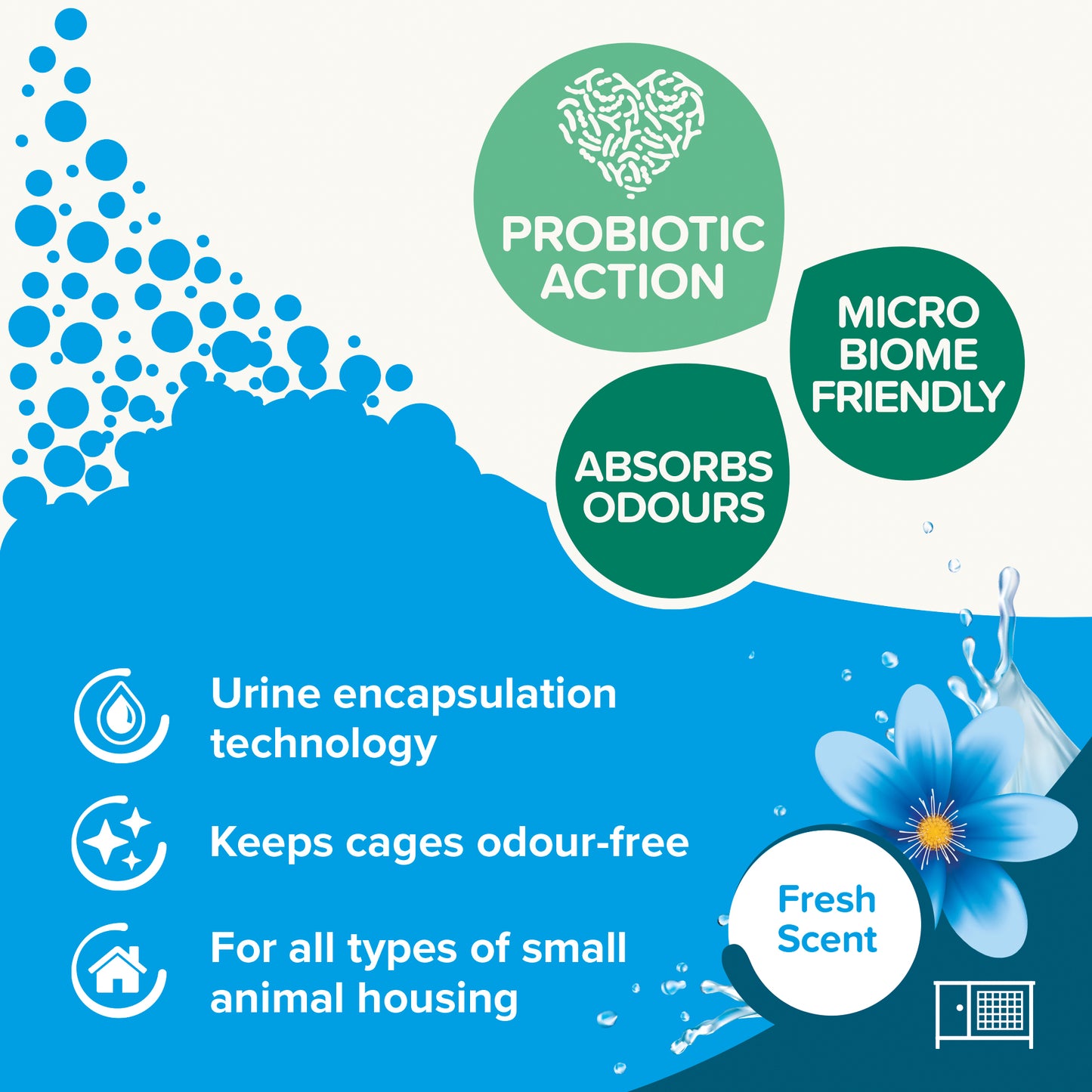 Beaphar Cage Fresh Granules 600g - Odour Control for Cages