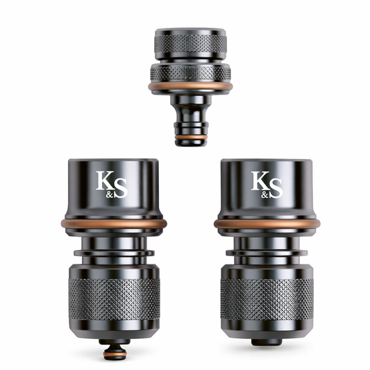 Kent & Stowe Heavy Duty Metal Hose Connector Set, Tap & Water Stop