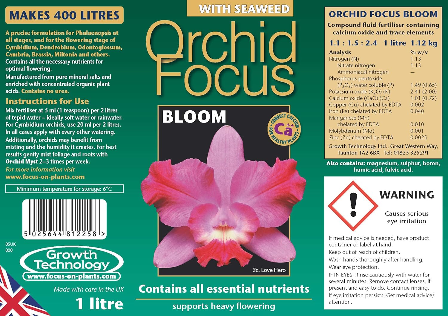 Growth Technology Orchid Focus Bloom 1 Liter